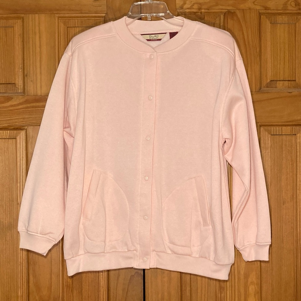 NWOT Haband Tudor Court Vintage 90s Snap Front Cardigan Pink Size XL Extra Large